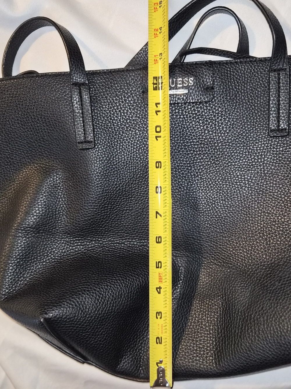 GUESS Reversable Black/Brown Pebbled Leather Tote